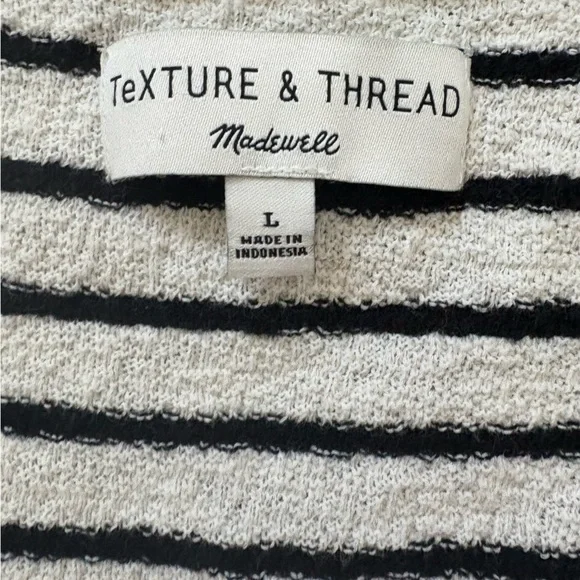 Madewell Black and White Tie-Front Tee - Picture 5 of 6